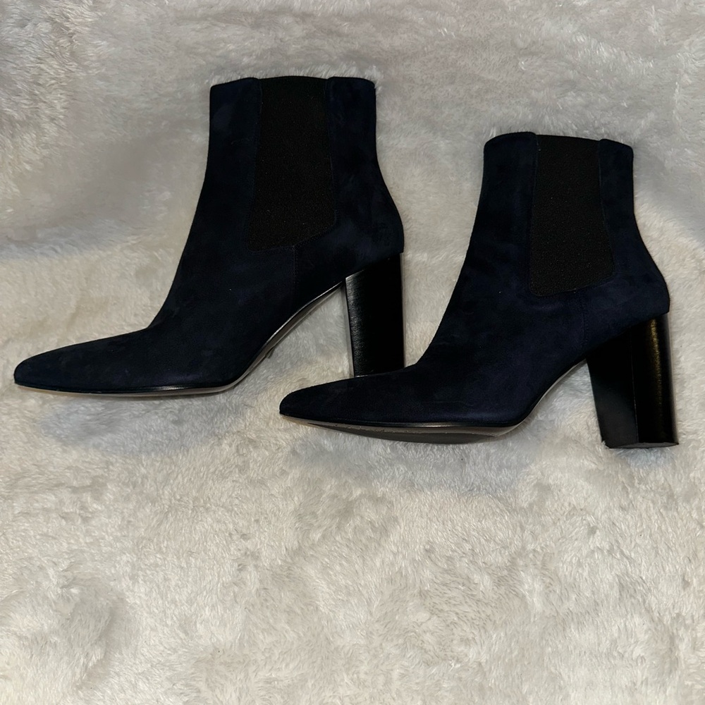 Made in Italy Blue Suede Ankle Boots